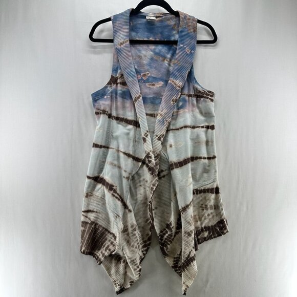 Mind Set By XCVI Cardigan Vest Women S Open Front Shawl Tie Dye Ombre Multicolor - Picture 1 of 8